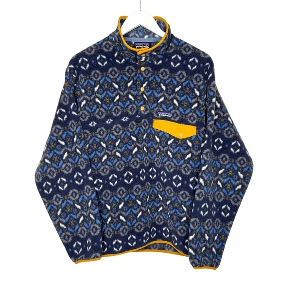 Patagonia Synchilla Snap T Fleece Pullover Tundra Cluster Navy Blue Men's Size M - Picture 1 of 14